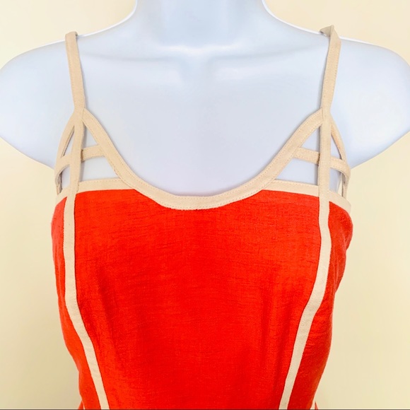 Jessica Simpson Fit & Flare Orange Dress 👗 - Picture 2 of 5